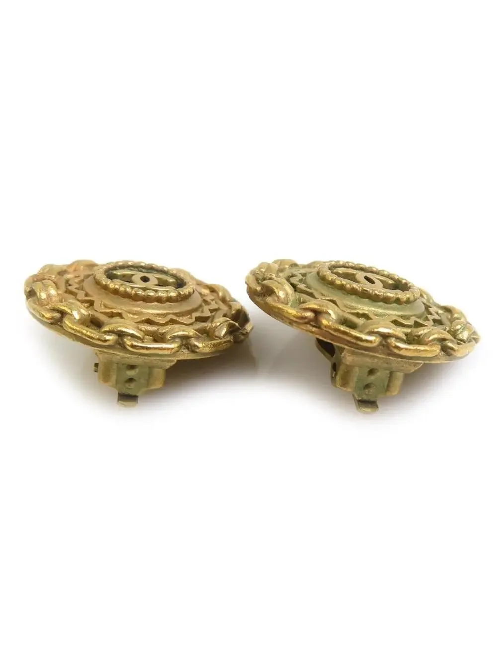 Auth Chanel Vintage Cc Logo Earrings #302988C32B